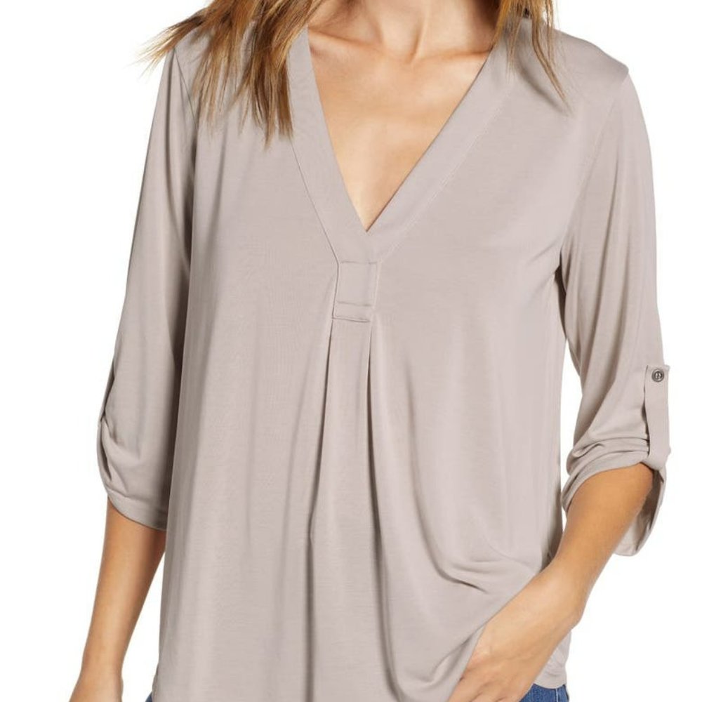 Women's Drapey Soft Henley Top by Lush